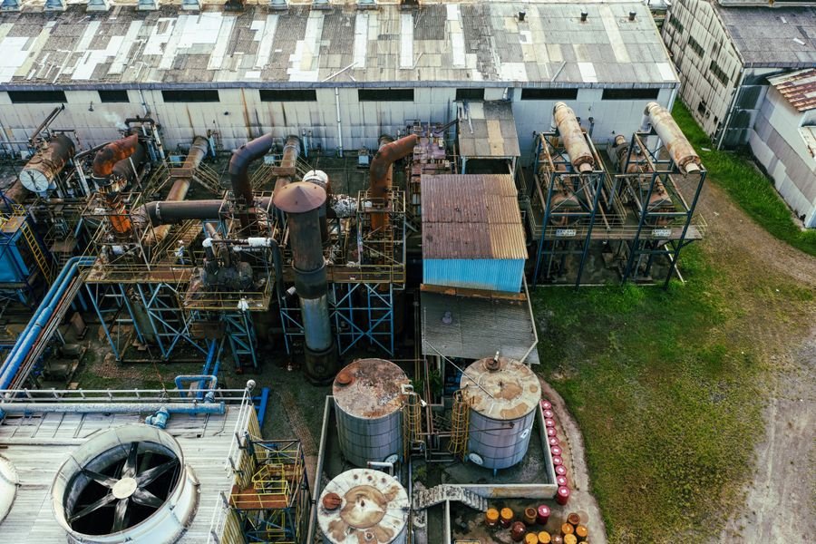 Aerial view of a process plant