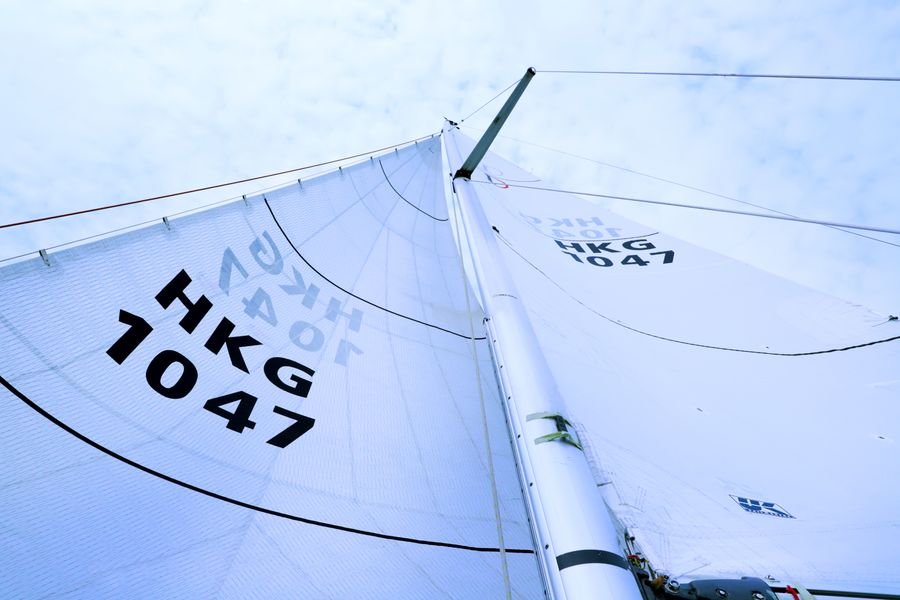 Racing sail on a yacht