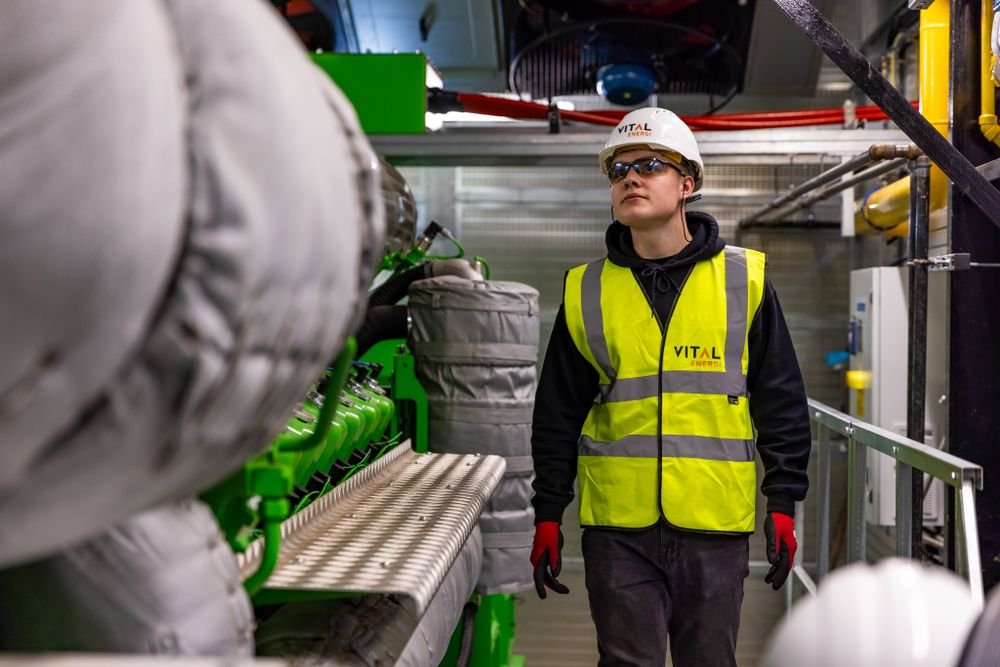 Site engineer in a factory